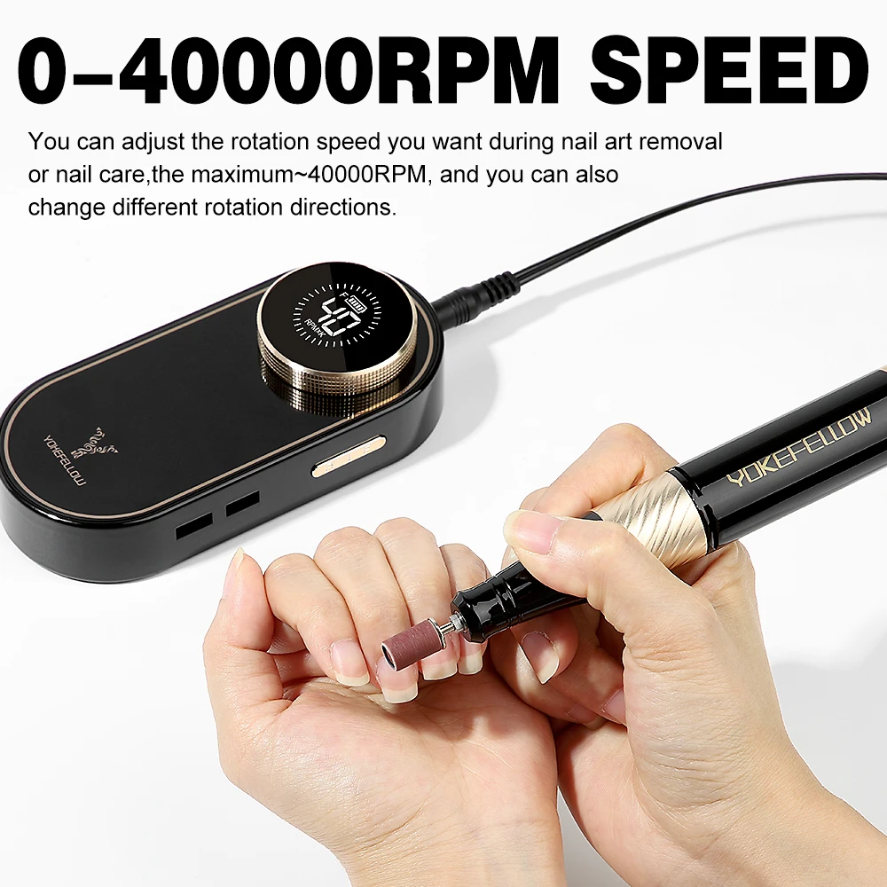 Popular 40000RPM Portable Mobile Rechargeable Cordless Efile Electric Nail File Machine Mini Nail Drill Nail Sander for Salons
Popular 40000RPM Portable Mobile Rechargeable Cordless Efile Electric Nail File Machine Mini Nail Drill Nail Sander for Salons