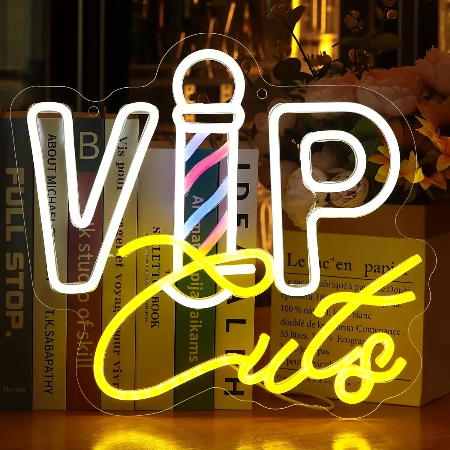 Neon Barbershop Decor LED Signs Dreamy playful colorful light, soft glow, cloud-soft
Neon Barbershop Decor LED Signs Dreamy playful colorful light, soft glow, cloud-soft