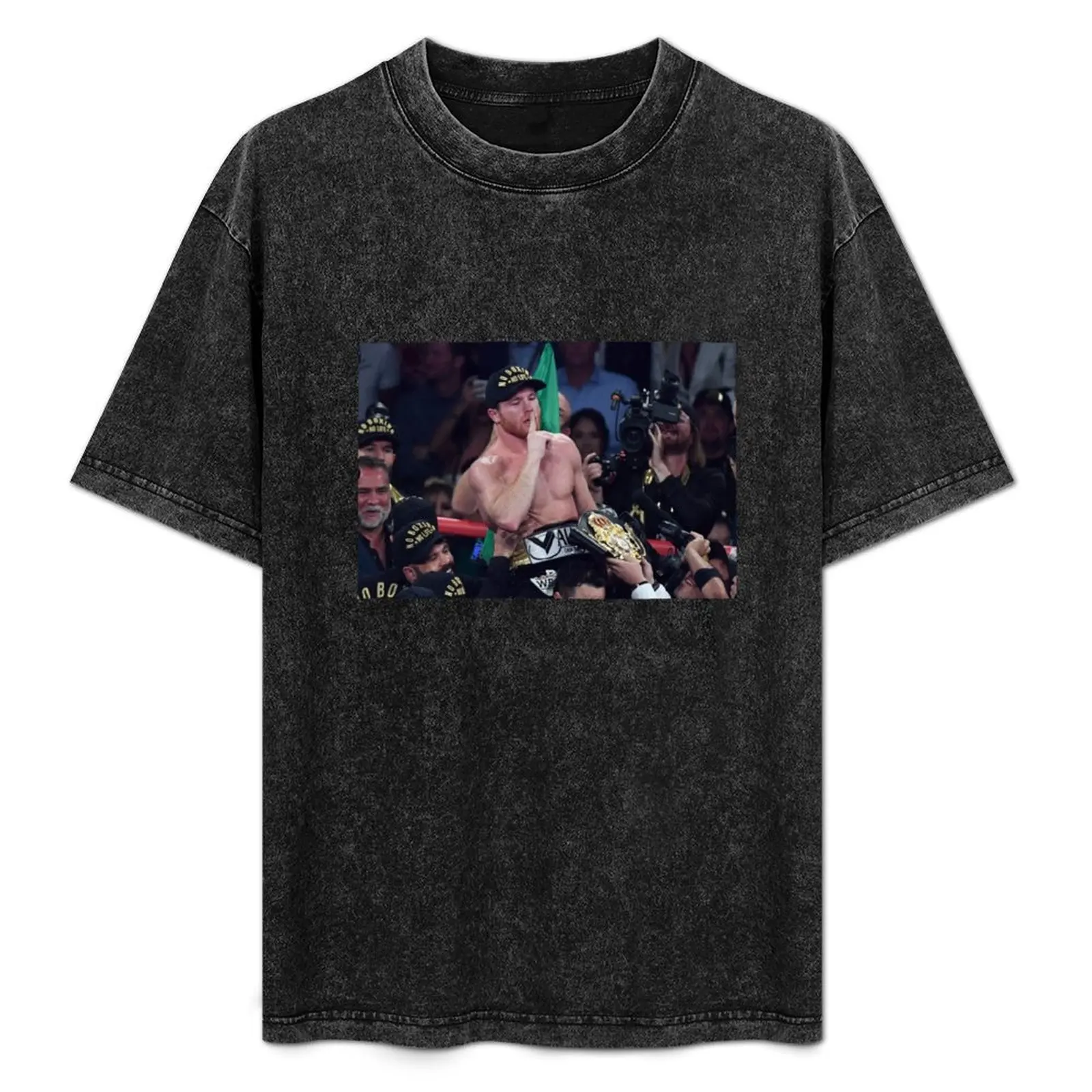 Canelo shushing crowd T-Shirt Active Sports Short Sleeve Cotton Shirt
Canelo shushing crowd T-Shirt Active Sports Short Sleeve Cotton Shirt
