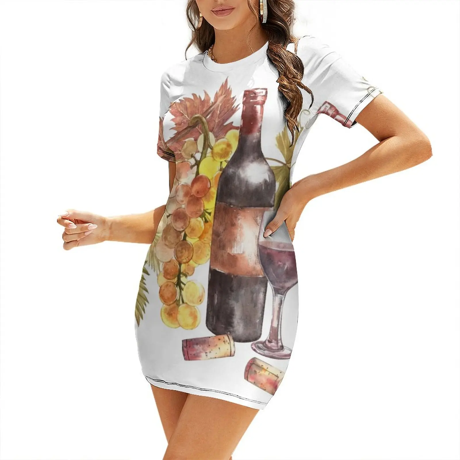 Bottles and glasses of wine Short Sleeved Dress dresses summer woman 2025 Woman clothes women's evening dresses 2025
Bottles and glasses of wine Short Sleeved Dress dresses summer woman 2025 Woman clothes women's evening dresses 2025