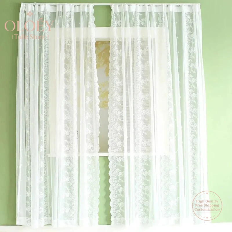 European Floral Lace White Short Tulle Curtains for Bedroom Kitchen Sheer Voile Drapes Living Room Vintage Wedding Window Decor
European Floral Lace White Short Tulle Curtains for Bedroom Kitchen Sheer Voile Drapes Living Room Vintage Wedding Window Decor