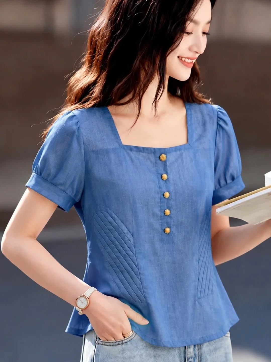 Chic Casual Short Sleeve Shirt Korean Style Commute Fashion Ageless Top Women's Summer 2026 Poetic Lin Straight Cut Blouse
Chic Casual Short Sleeve Shirt Korean Style Commute Fashion Ageless Top Women's Summer 2026 Poetic Lin Straight Cut Blouse