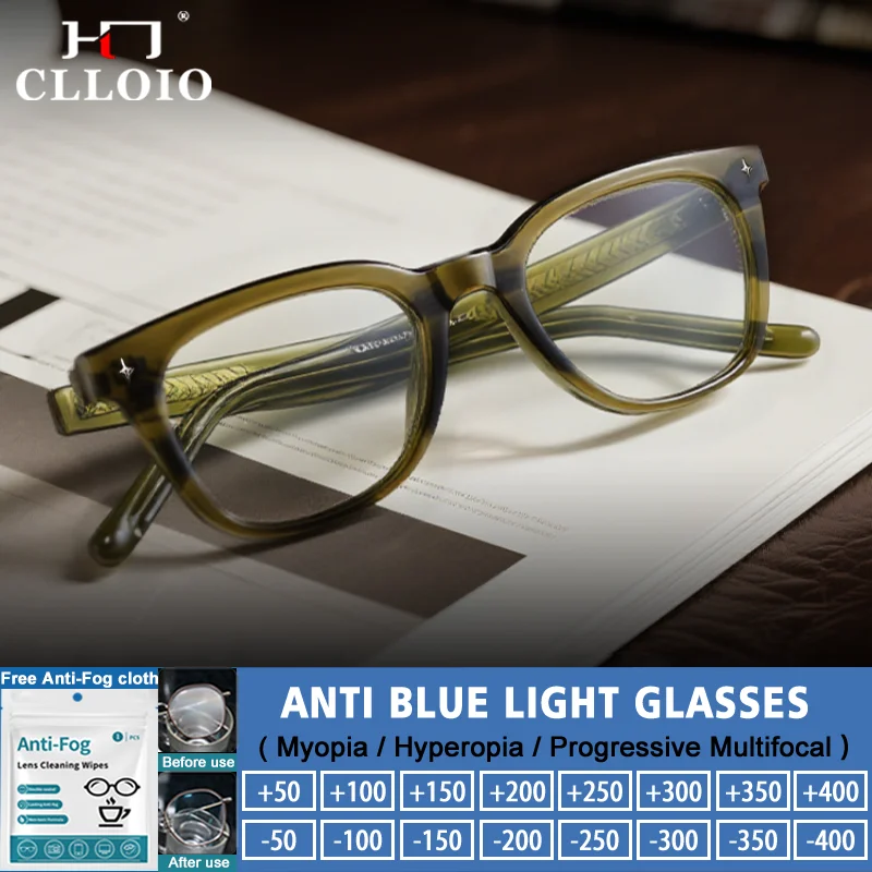 CLLOIO Fashion Men Square Frame Design Myopia Customized Prescription Eyeware Anti Blue Ray Progressive Reading Optical Glasses
CLLOIO Fashion Men Square Frame Design Myopia Customized Prescription Eyeware Anti Blue Ray Progressive Reading Optical Glasses