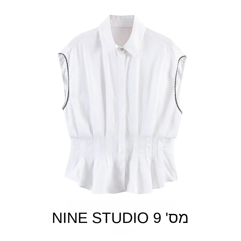 Casual Sleeveless Pleated Slim Fit Shirt Waist Cinching Women's Top NINE ZAR 2580712 Fashion Polyester Unisex Spring Season
Casual Sleeveless Pleated Slim Fit Shirt Waist Cinching Women's Top NINE ZAR 2580712 Fashion Polyester Unisex Spring Season