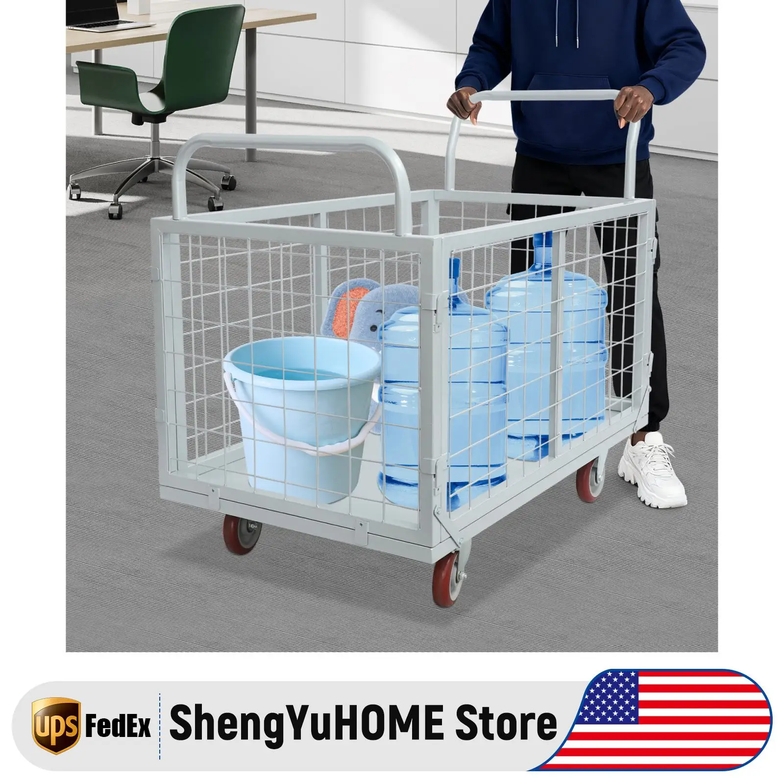 Platform Truck Cart with Wheels Easy-Steering Movement Multi-purpose Design Stable Structure Exceptional Load-bearing Capacity
Platform Truck Cart with Wheels Easy-Steering Movement Multi-purpose Design Stable Structure Exceptional Load-bearing Capacity