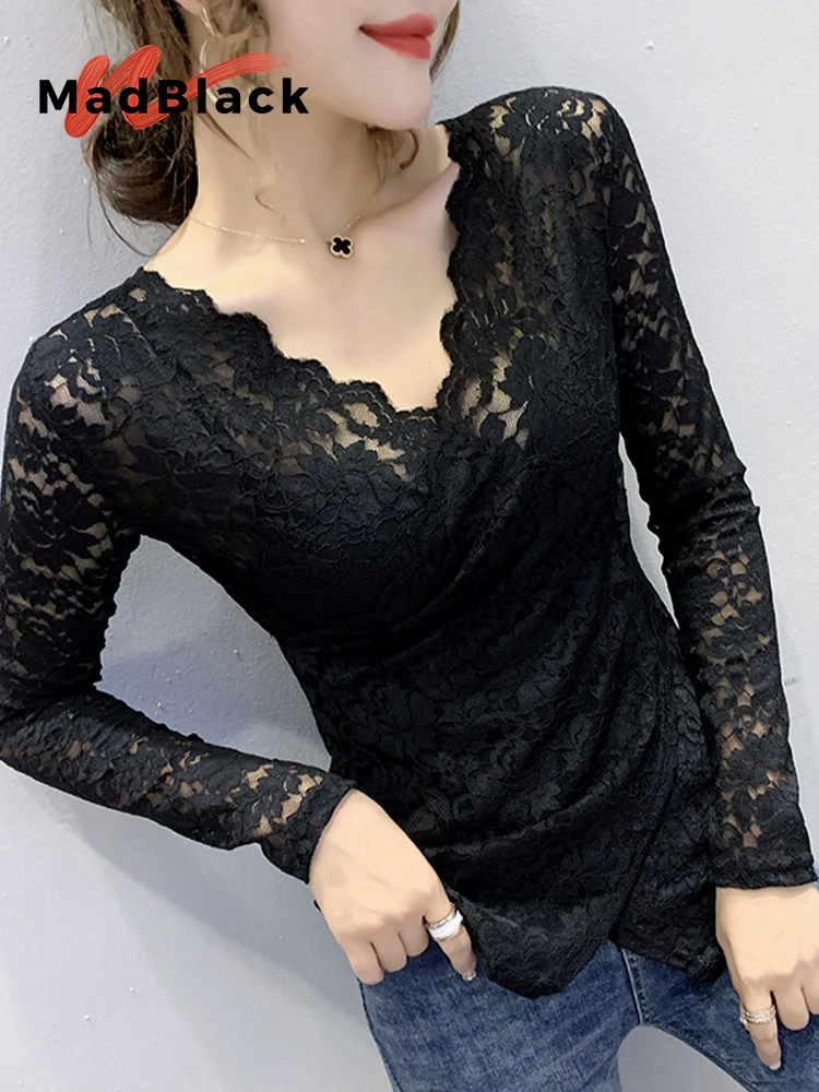 MadBlack-Women's European T-Shirt, Sexy V Neck Lace Tops, Streetwear Fashion Long Sleeve Slim Tee, 2024 Autumn Winter T4D242CC
MadBlack-Women's European T-Shirt, Sexy V Neck Lace Tops, Streetwear Fashion Long Sleeve Slim Tee, 2024 Autumn Winter T4D242CC