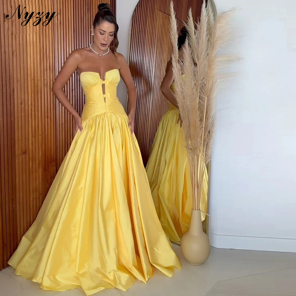 NYZY P313 Customized Taffeta Trumpet Evening Dresses Sexy Yellow Party Prom Gowns 2025
NYZY P313 Customized Taffeta Trumpet Evening Dresses Sexy Yellow Party Prom Gowns 2025