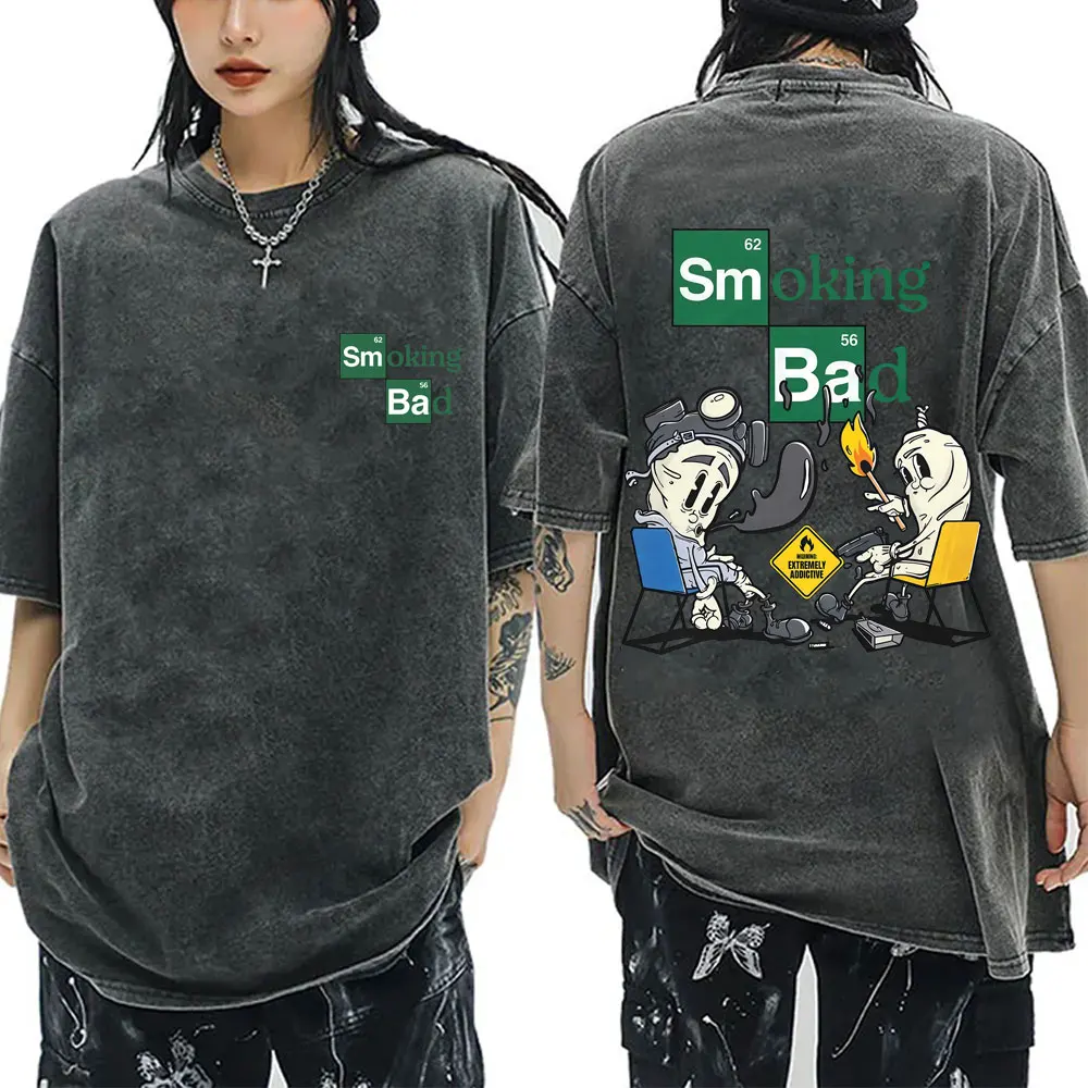 Smoking Bad Funny Meme Wasehd T-shirt Movie Parody Heisenberg Breaking Bad Graphic Tshirt Men Women Casual Cotton Vintage Tees
Smoking Bad Funny Meme Wasehd T-shirt Movie Parody Heisenberg Breaking Bad Graphic Tshirt Men Women Casual Cotton Vintage Tees
