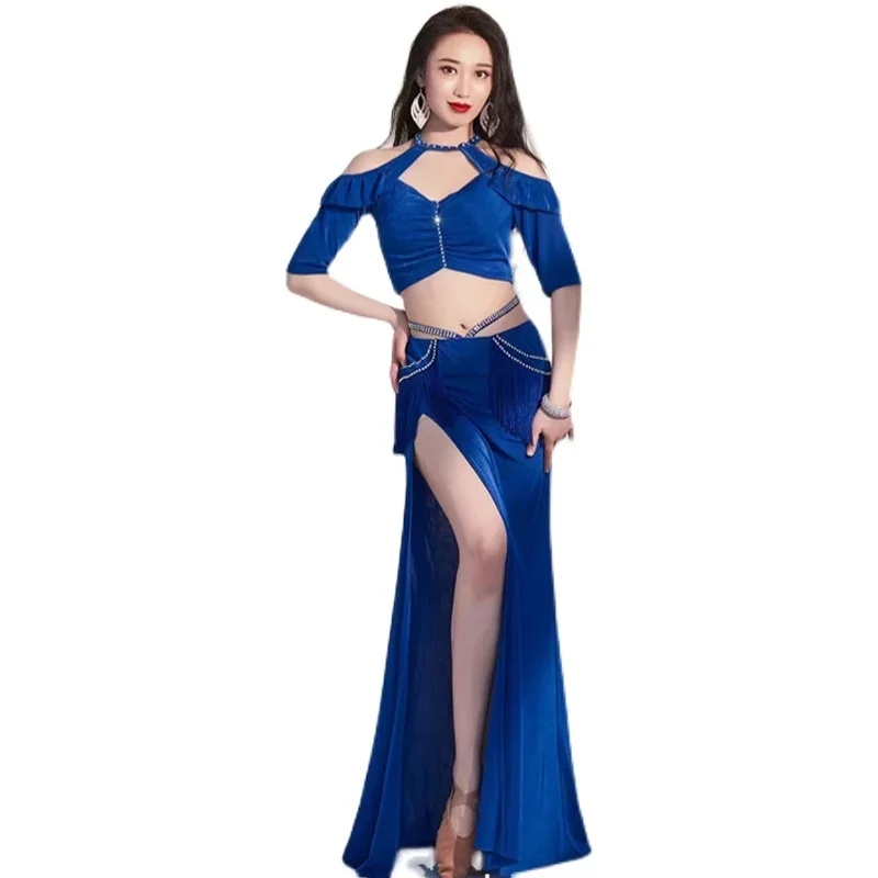 Belly Dance Performance Suit for Women Half Sleeves Top+mesh Long Skirt 2pcs Oriental Belly Dance Rhinestone Practice Clothes
Belly Dance Performance Suit for Women Half Sleeves Top+mesh Long Skirt 2pcs Oriental Belly Dance Rhinestone Practice Clothes