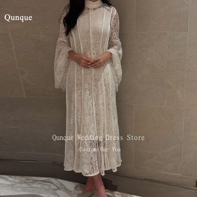 Qunque High Neck Lace Wedding Dress Puff Sleeves Mermaid Bridal Gowns Robe Full Sleeves Charming Vestidos De Novia Customized
Qunque High Neck Lace Wedding Dress Puff Sleeves Mermaid Bridal Gowns Robe Full Sleeves Charming Vestidos De Novia Customized