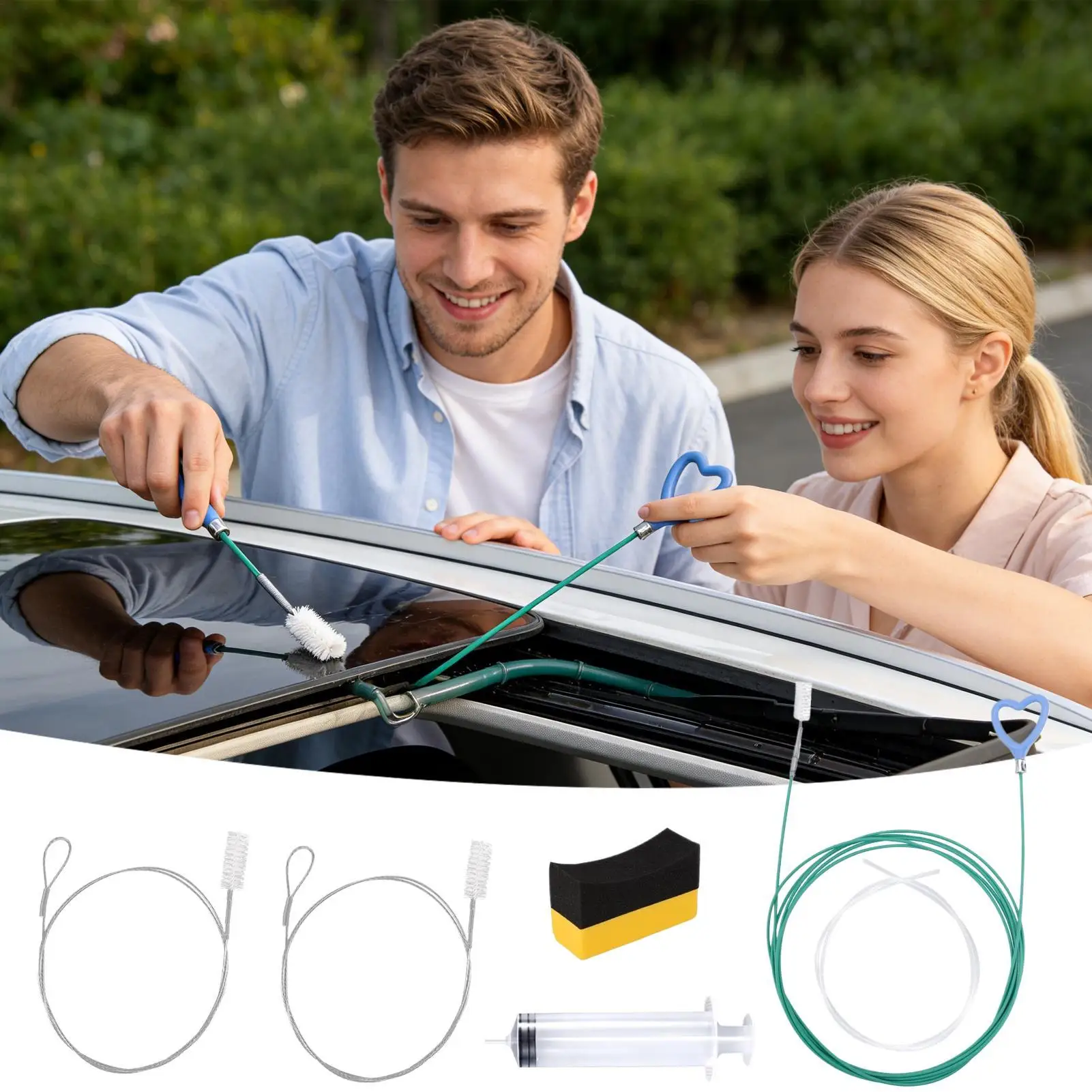 Car Sunroof Drain Cleaning Tool Flexible Professional Pipe Cleaner Kit Heart Shaped Handle For Automotive Truck SUV Condensate
Car Sunroof Drain Cleaning Tool Flexible Professional Pipe Cleaner Kit Heart Shaped Handle For Automotive Truck SUV Condensate