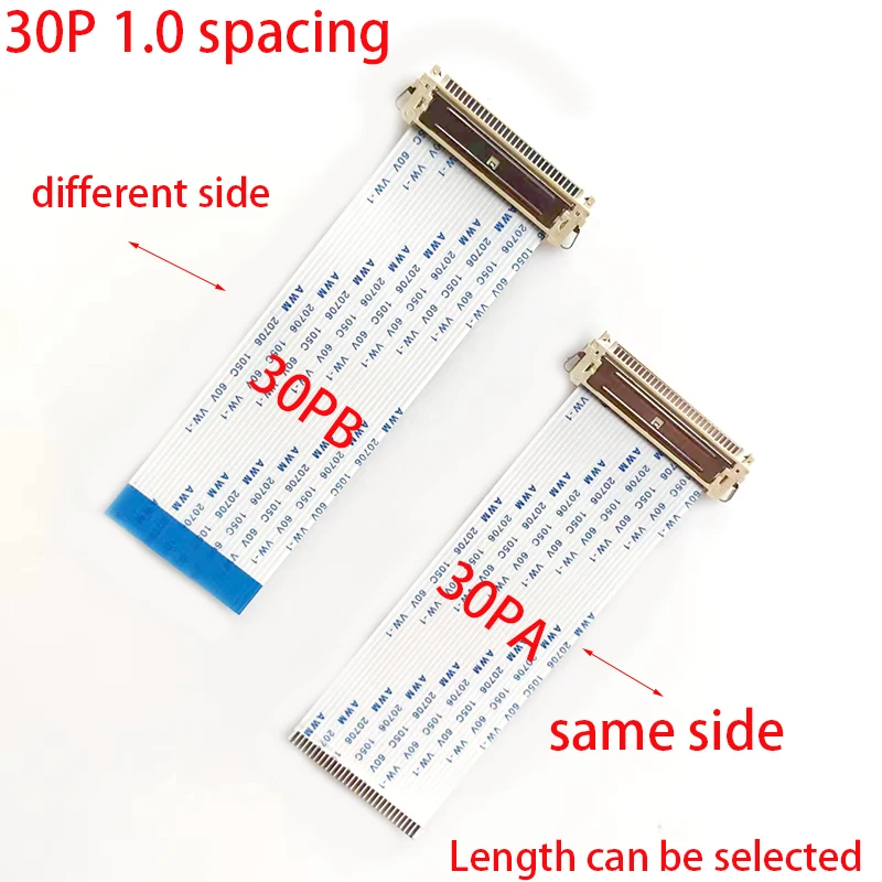 Flexible Flat Cable FFC Cable 30 Pin 1.0 Pitch Oppsite Direction With Connector For TTL LCD Monitor Length selectable
Flexible Flat Cable FFC Cable 30 Pin 1.0 Pitch Oppsite Direction With Connector For TTL LCD Monitor Length selectable