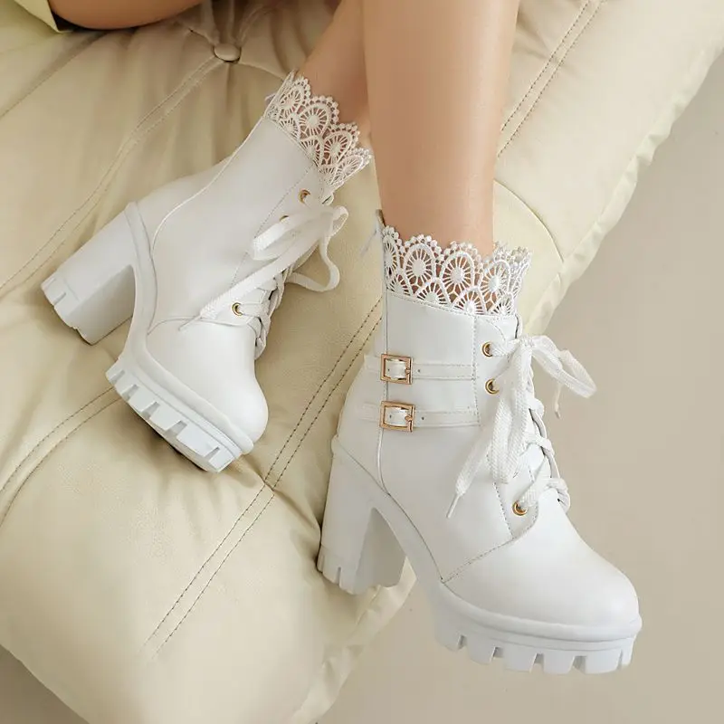 ASILETO 2025 Ботильоны Sweet Girl с круглым носком на массивном каблуке 9 см, платформа, молния, шнуровка, пряжка ремня, размеры 42 43 US11 Daily Bota 
ASILETO 2025 Ботильоны Sweet Girl с круглым носком на массивном каблуке 9 см, платформа, молния, шнуровка, пряжка ремня, размеры 42 43 US11 Daily Bota