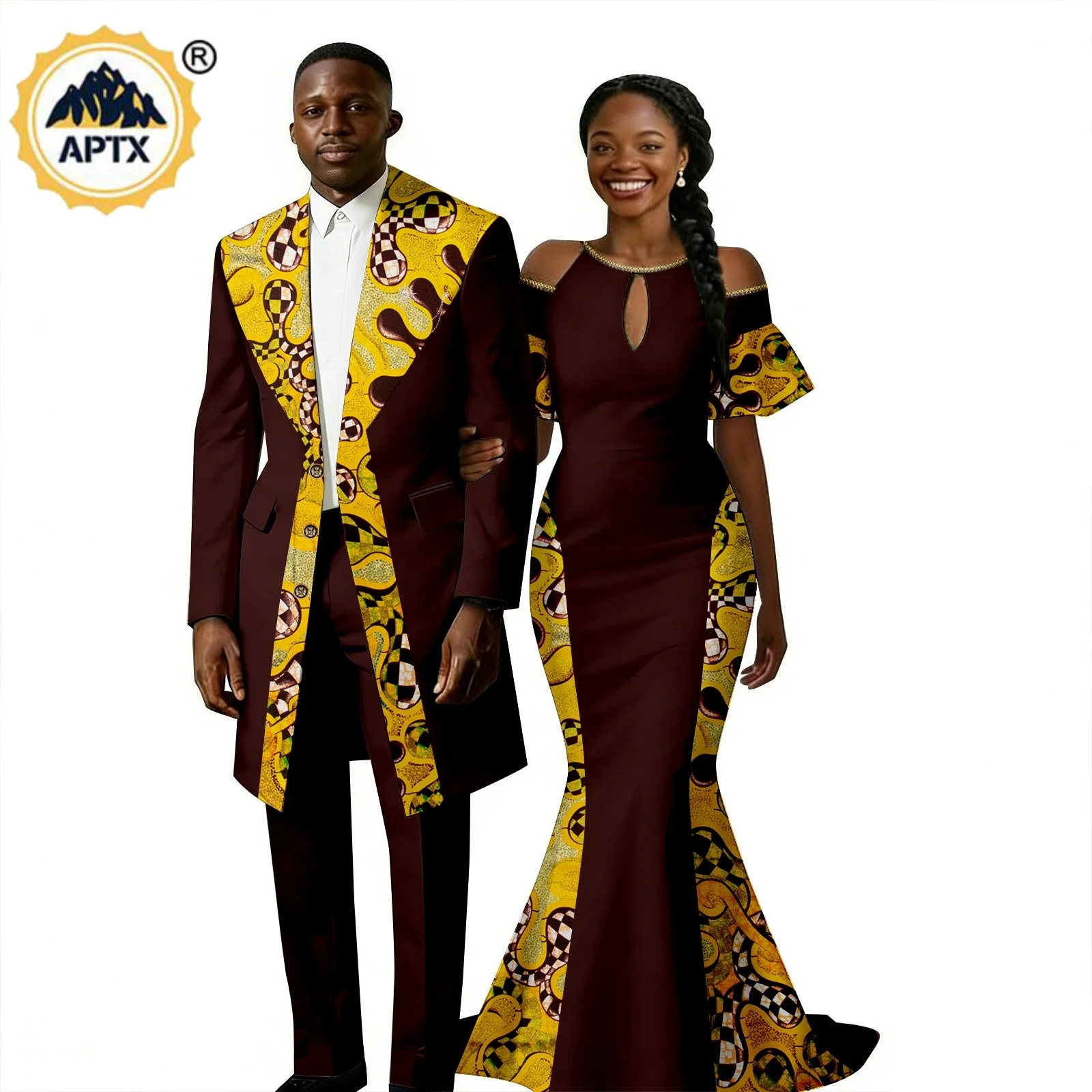 African Print Beading Long Mermaid Dresses for Women Matching Couple Outfits Dashiki Formal Men Top Jacket and Pant Sets 26C026
African Print Beading Long Mermaid Dresses for Women Matching Couple Outfits Dashiki Formal Men Top Jacket and Pant Sets 26C026