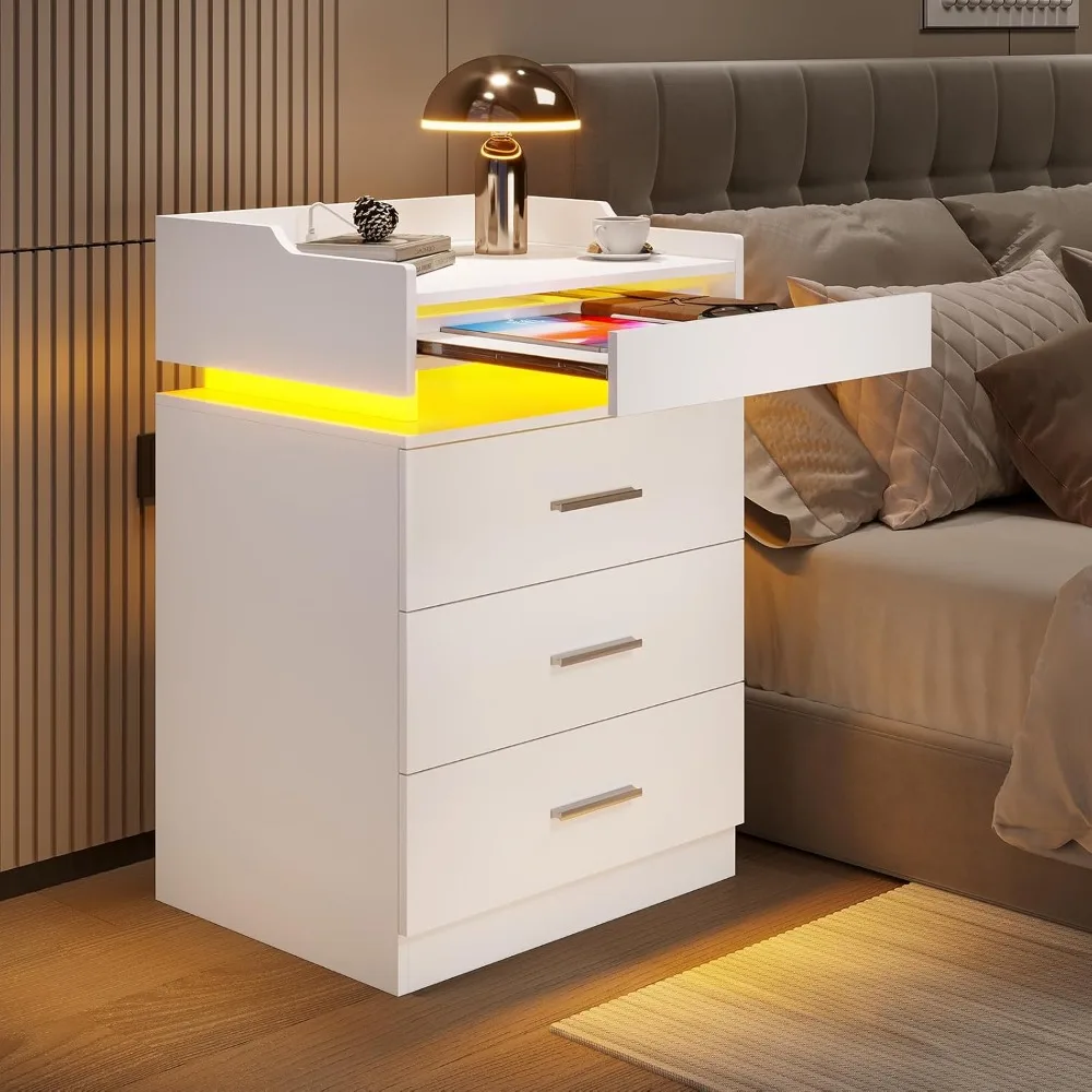 LED Nightstand W Charging Station,Night Stand W Pull-Out Shelf,Bedside Table W Drawers,Modern End Table Side Table Storage
LED Nightstand W Charging Station,Night Stand W Pull-Out Shelf,Bedside Table W Drawers,Modern End Table Side Table Storage