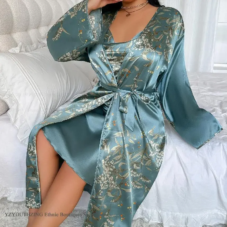 Plus Size 3XL 4XL 5XL Women Long Robe Negligee Print Cherry Kimono Bathrobe Gown Speing Summer Satin Sleepwear Loose Home Dress
Plus Size 3XL 4XL 5XL Women Long Robe Negligee Print Cherry Kimono Bathrobe Gown Speing Summer Satin Sleepwear Loose Home Dress