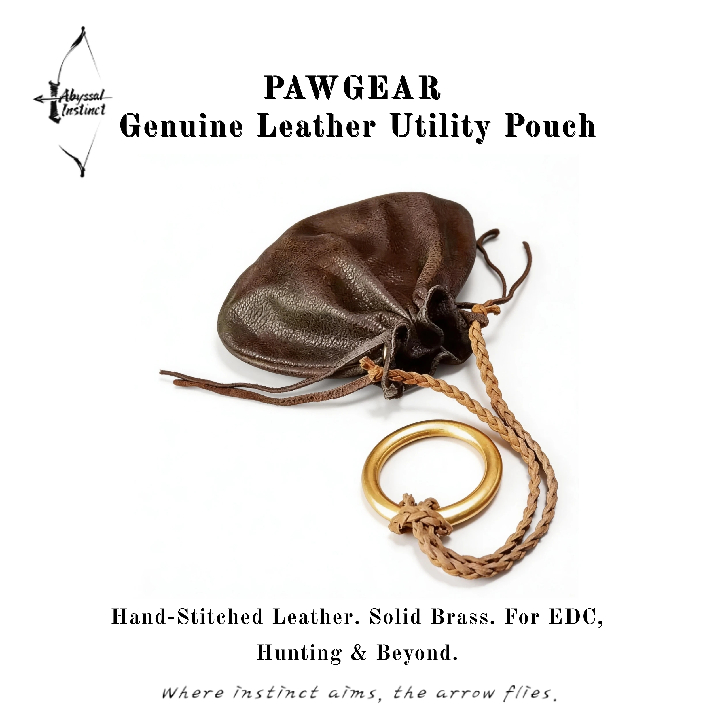 PAW GEAR Leather Drawstring Pouch - Vintage Waxed Full Grain Leather & Brass, EDC Hunting Pouch, Medieval Coin Bag, Outdoor Acce
PAW GEAR Leather Drawstring Pouch - Vintage Waxed Full Grain Leather & Brass, EDC Hunting Pouch, Medieval Coin Bag, Outdoor Acce