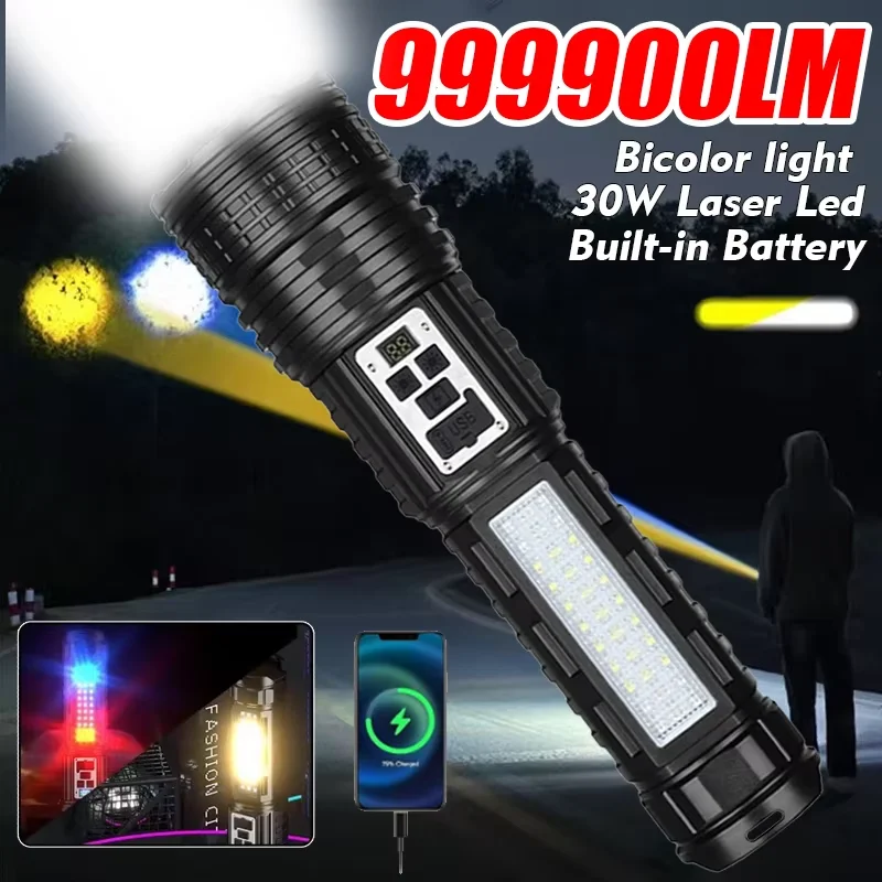 High Power Flashlight Super Big Flashlight Rechargeable Strong LED Flash Light Long Range Torch Lantern Outdoor Built in Battery
High Power Flashlight Super Big Flashlight Rechargeable Strong LED Flash Light Long Range Torch Lantern Outdoor Built in Battery