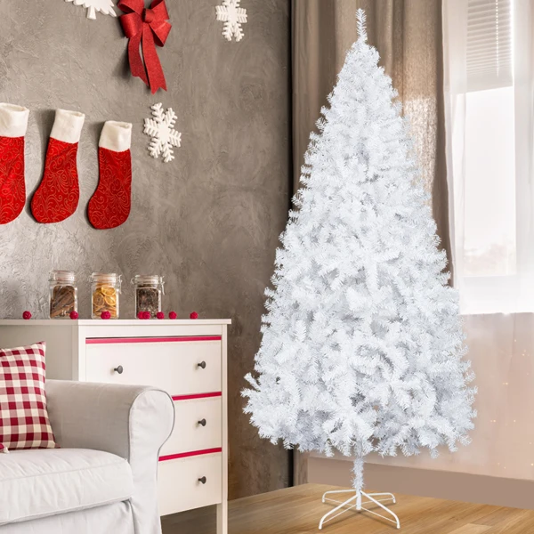 7FT White PVC Christmas Tree with 950 Tips Full Branches, Pre-lit Alternative Artificial Xmas Tree with Metal Stand, Easy Assemb
7FT White PVC Christmas Tree with 950 Tips Full Branches, Pre-lit Alternative Artificial Xmas Tree with Metal Stand, Easy Assemb