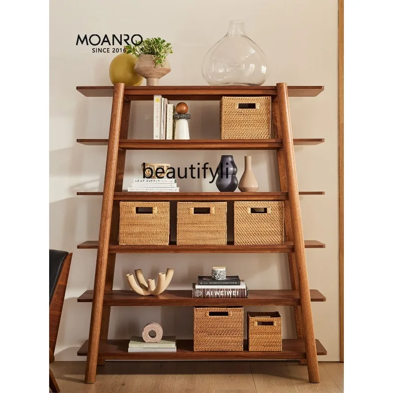 Solid wood trapezoidal bookshelf shelf living room floor-to-ceiling multi-layer storage storage display rack
Solid wood trapezoidal bookshelf shelf living room floor-to-ceiling multi-layer storage storage display rack