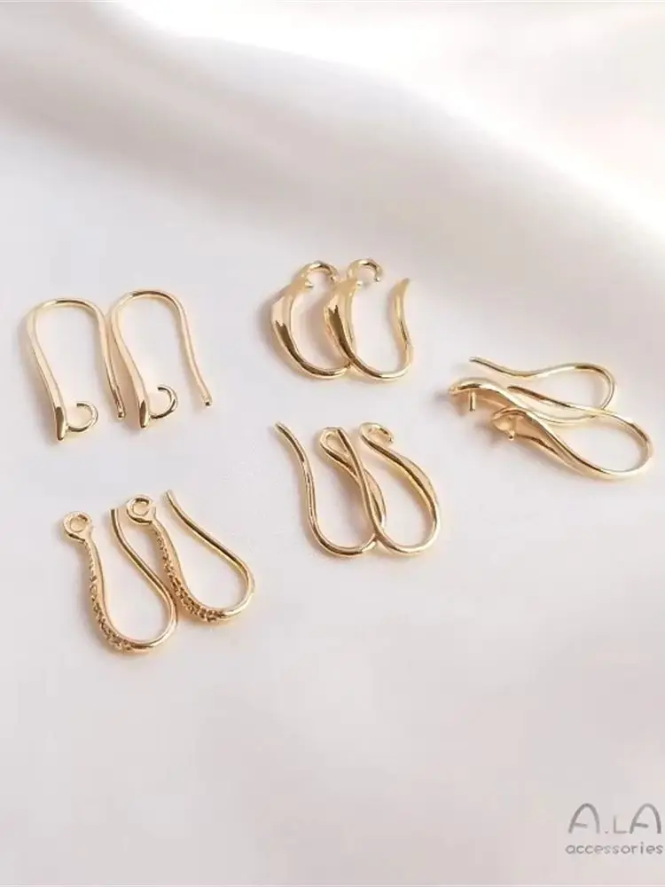 14K Gold Ear Hook Thickened Ear Needle Accessories with Bead Holders Handmade Tassel Earrings DIY Material E028
14K Gold Ear Hook Thickened Ear Needle Accessories with Bead Holders Handmade Tassel Earrings DIY Material E028