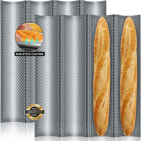 Baguette Pfanne Französisch Brot Backform Back geschirr Rille Wellen Form Kuchen Ofen Gebäck Tablett Geschirr Koch zubehör Toaster Werkzeug