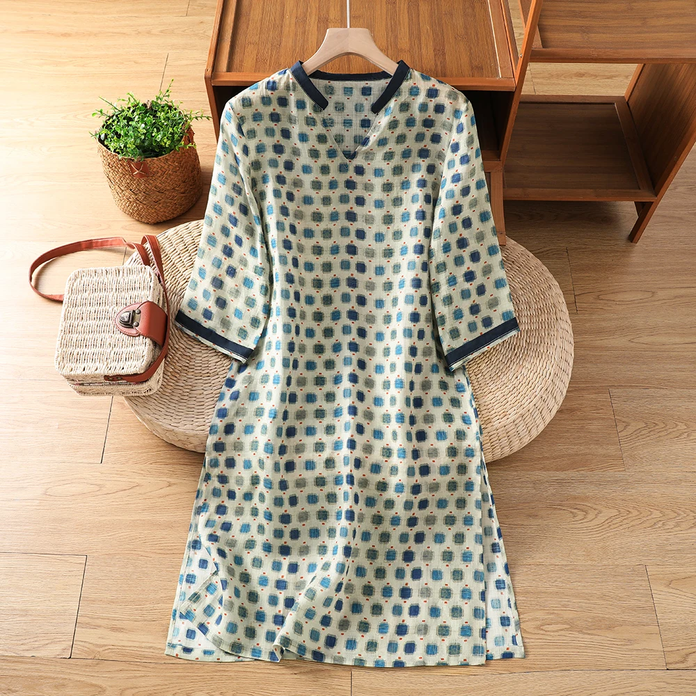 Women's plus Size Cotton Linen Blouse Summer New Vintage Polka Dot T-Shirt Mid-Length Cover Belly Base Shirt Commute Style
Women's plus Size Cotton Linen Blouse Summer New Vintage Polka Dot T-Shirt Mid-Length Cover Belly Base Shirt Commute Style