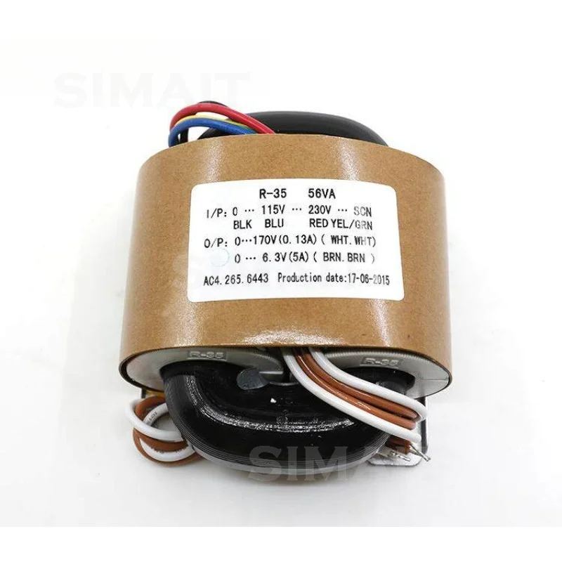 56VA R Type Transformer, Input 0-115V-230V Output 170V + 6.3V
56VA R Type Transformer, Input 0-115V-230V Output 170V + 6.3V