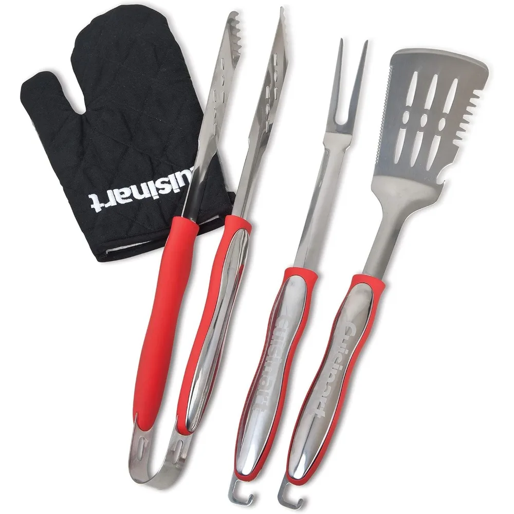3-Piece Grilling Tool Set with Heat-Resistant Glove, Red - Essential BBQ Accessories for Outdoor Cooking
3-Piece Grilling Tool Set with Heat-Resistant Glove, Red - Essential BBQ Accessories for Outdoor Cooking