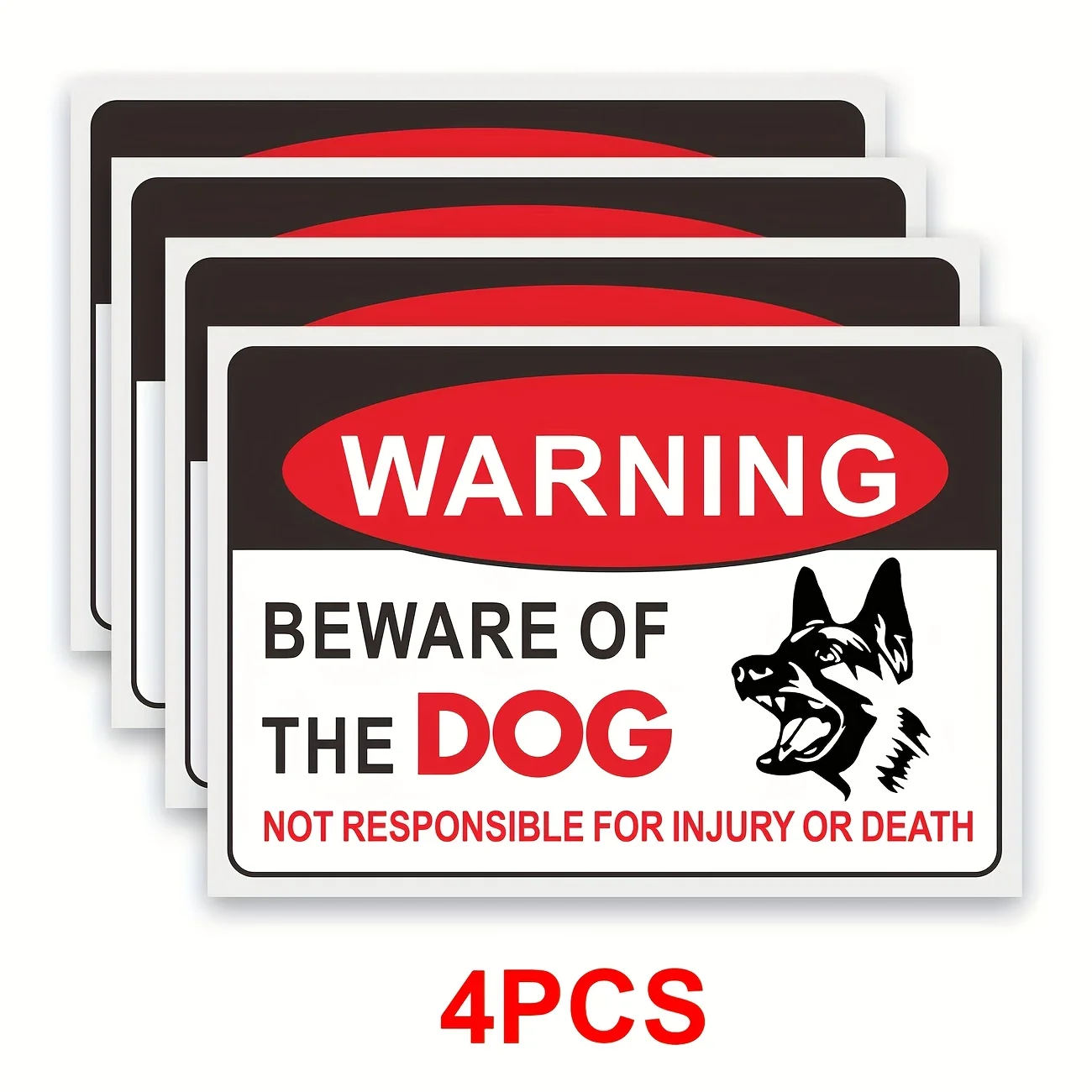4 "Beware of Dogs" Warning Stickers - Durable, UV and Water Resistant for Indoor and Outdoor Use
4 "Beware of Dogs" Warning Stickers - Durable, UV and Water Resistant for Indoor and Outdoor Use