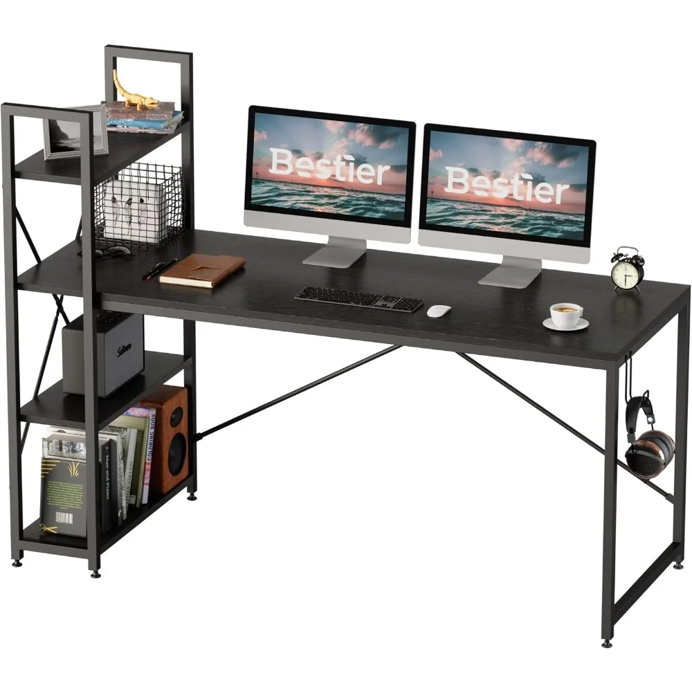 63 Inch Computer Desk with Adjustable Shelves, Simple Writing Desk with Reversible Bookshelf and Metal Legs for Home Office and
63 Inch Computer Desk with Adjustable Shelves, Simple Writing Desk with Reversible Bookshelf and Metal Legs for Home Office and