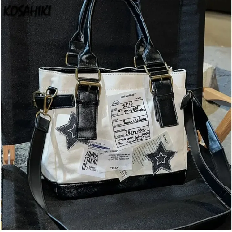2025 New Vintage High-capacity Star Canvas Bag Luxury Design Y2k Aesthetic Tote Bags Grunge Harajuku Crossbody Handbags Women
2025 New Vintage High-capacity Star Canvas Bag Luxury Design Y2k Aesthetic Tote Bags Grunge Harajuku Crossbody Handbags Women