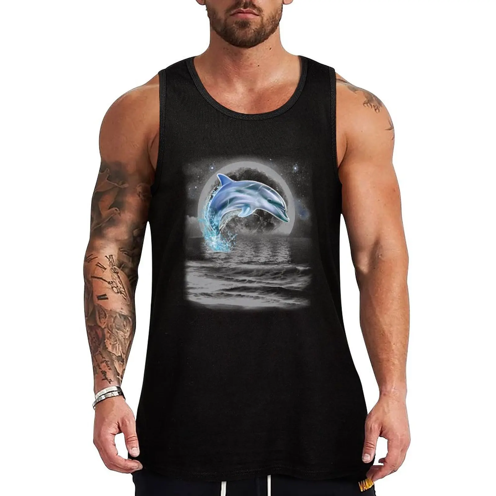 Dolphin Dancing in Moonlight Tank Top Outdoor Casual Tank Top Sleeveless Loose Summer Top
Dolphin Dancing in Moonlight Tank Top Outdoor Casual Tank Top Sleeveless Loose Summer Top