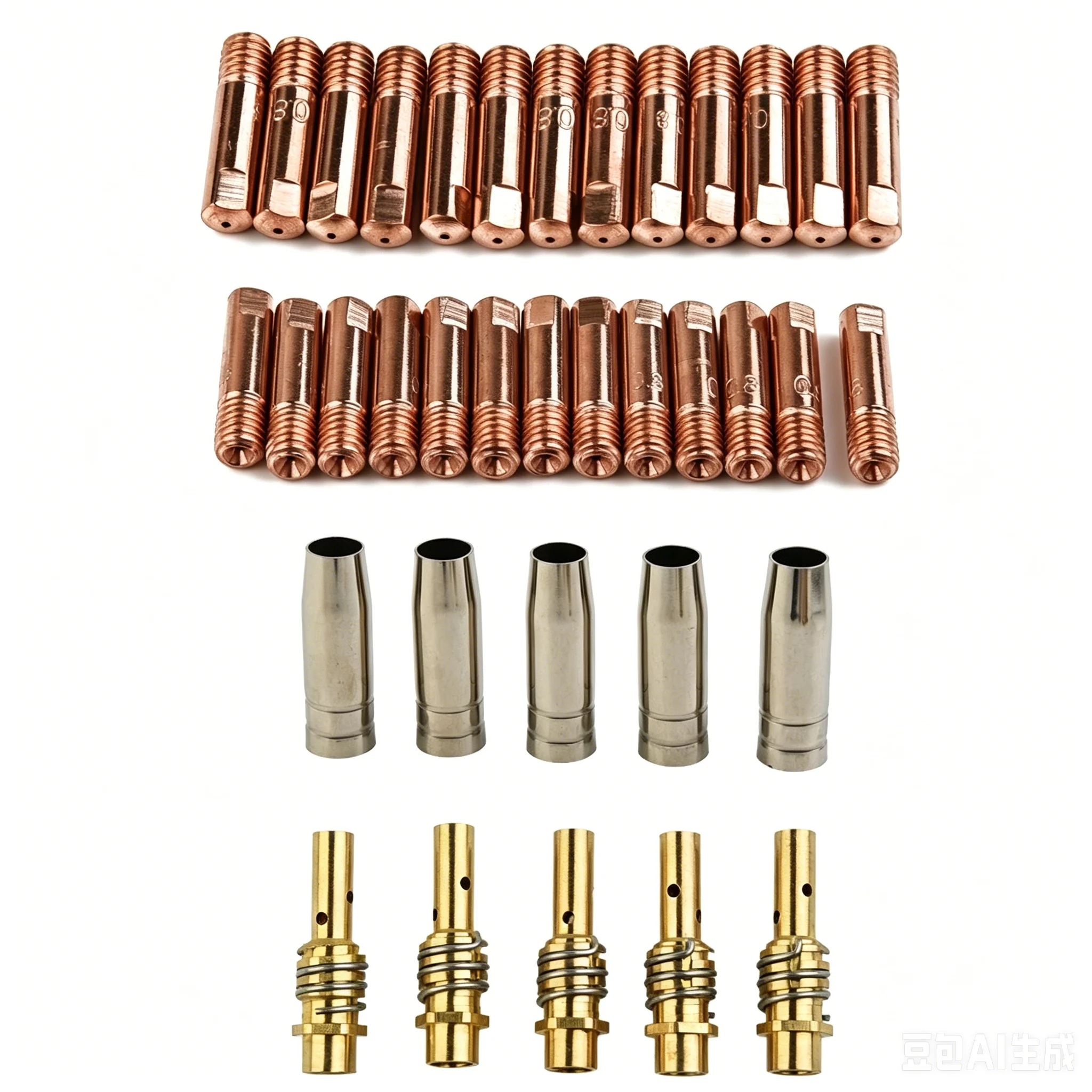 30PCS/socket welding accessories MIG welding torch 15AK protective nozzle, 15AK connecting rod, 15AK electric nozzle
30PCS/socket welding accessories MIG welding torch 15AK protective nozzle, 15AK connecting rod, 15AK electric nozzle