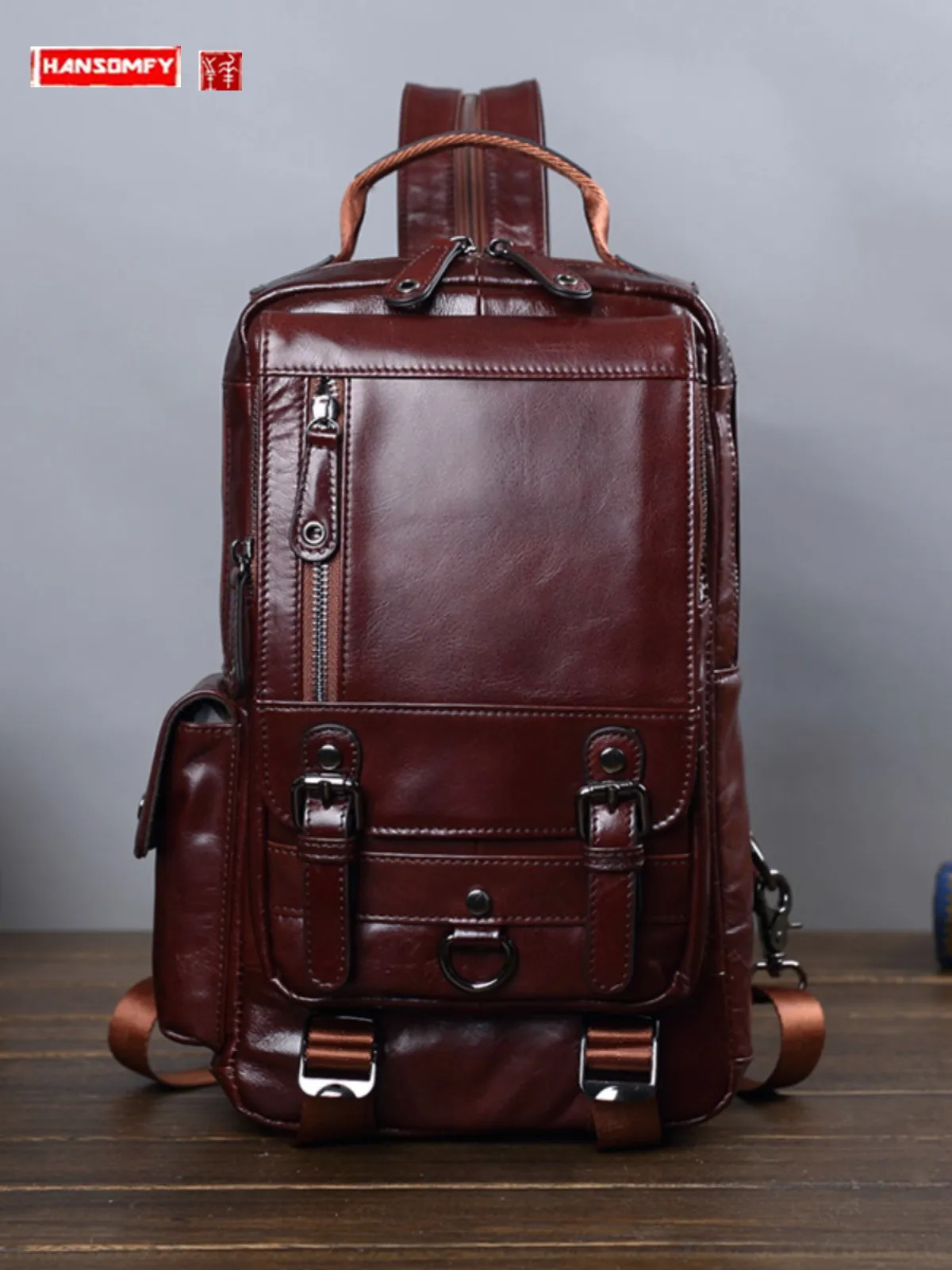 Real-leather Men's Backpacks Cowhide Men Chest Bag Handbag Casual Shoulder Messenger Bag Vintage Travel Backpack 2024 New
Real-leather Men's Backpacks Cowhide Men Chest Bag Handbag Casual Shoulder Messenger Bag Vintage Travel Backpack 2024 New