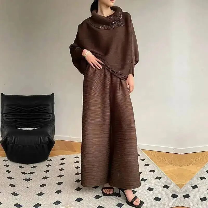 Sets 2 Pieces For Women Beading Loose Shirts With Wide Leg Pants Female Elegant Clothing 2025 Spring Autumn New 2GV8N
Sets 2 Pieces For Women Beading Loose Shirts With Wide Leg Pants Female Elegant Clothing 2025 Spring Autumn New 2GV8N