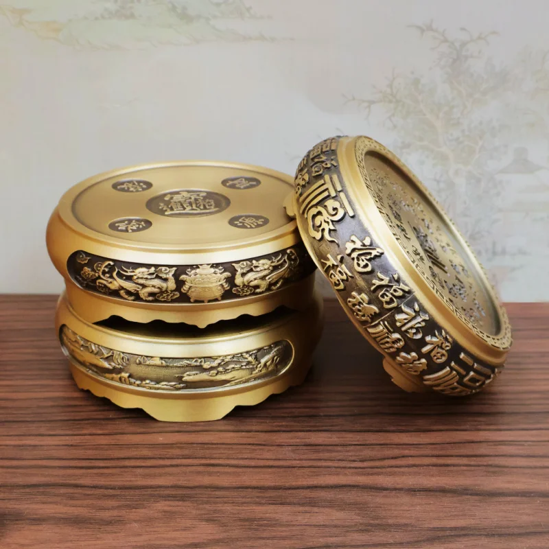 Brass Three-Dimensional Relief Hundred Blessings Base Holder Creative Ashtray Carved Landscape Base Ornament Tray Wooden Base
Brass Three-Dimensional Relief Hundred Blessings Base Holder Creative Ashtray Carved Landscape Base Ornament Tray Wooden Base