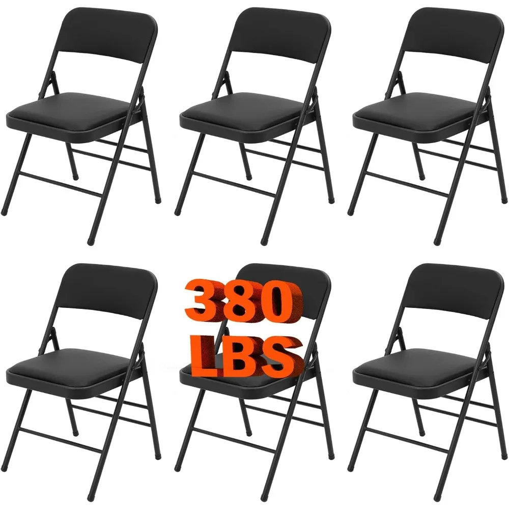 6 Pack Folding Chairs with Padded Cushion and Back Metal Frame with Pu Leather Commercial Foldable Chairs for Outside
6 Pack Folding Chairs with Padded Cushion and Back Metal Frame with Pu Leather Commercial Foldable Chairs for Outside