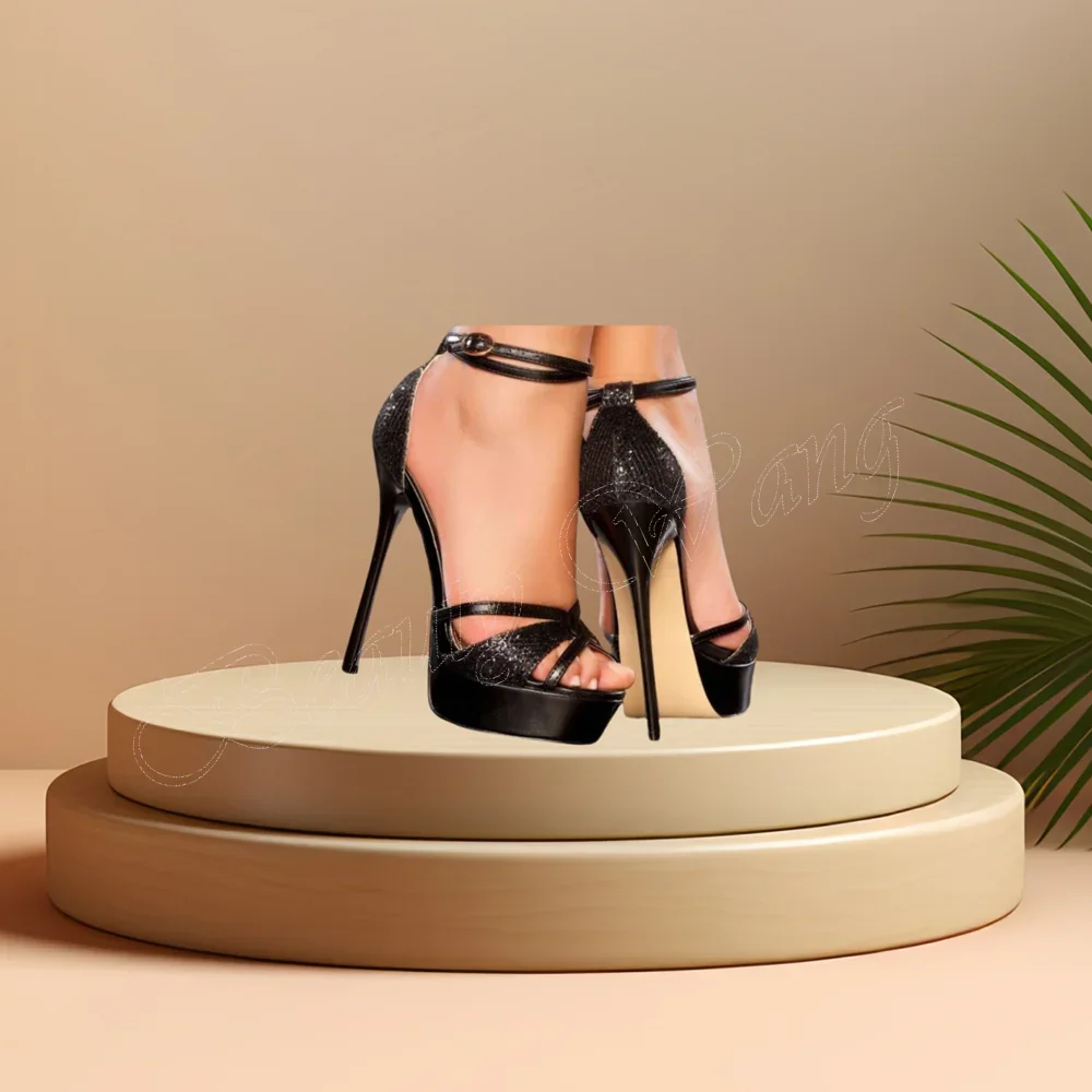 Black Spike Heel Bling Sandals Hollow Open Toe Ankle Buckle Round Toe High Heel Shoes for Women High Heel 2024 Zapatillas Mujer
Black Spike Heel Bling Sandals Hollow Open Toe Ankle Buckle Round Toe High Heel Shoes for Women High Heel 2024 Zapatillas Mujer