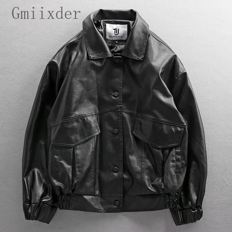 Hong Kong Trend Loose Leather Jacket Men's Thickened Motorcycle Suit for Young Plush PU Bomber
Hong Kong Trend Loose Leather Jacket Men's Thickened Motorcycle Suit for Young Plush PU Bomber