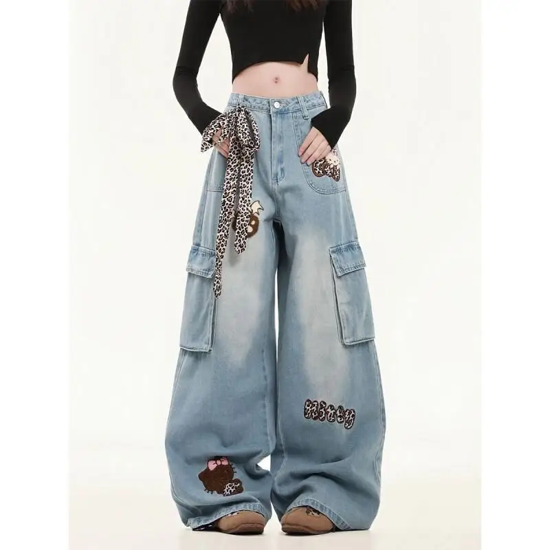 Sanrio Hello Kitty Jeans Denim women's And Men Autumn Workwear Leopard Print Straight Leg Washed Multi Pocket Wide Leg Trendy
Sanrio Hello Kitty Jeans Denim women's And Men Autumn Workwear Leopard Print Straight Leg Washed Multi Pocket Wide Leg Trendy