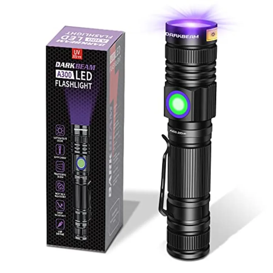 UV 395nm Flashlight USB Rechargeable, Wood's lamp Black Light, Handheld Ultraviolet LED Portable with Clip, Resin Curing/Spot S
UV 395nm Flashlight USB Rechargeable, Wood's lamp Black Light, Handheld Ultraviolet LED Portable with Clip, Resin Curing/Spot S