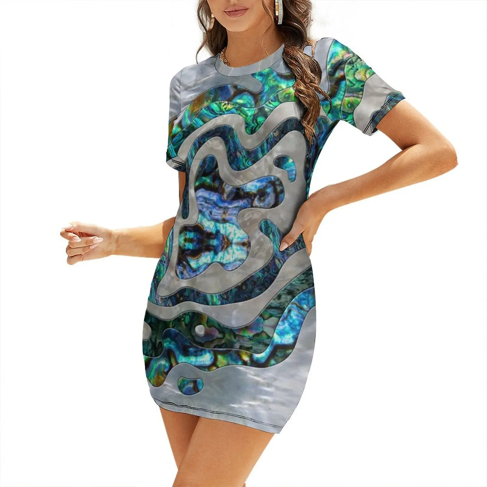 Abstract RippleAbalone and Mother of pearl Short Sleeved Dress Dance dresses women evening dress sexy dress for women
Abstract RippleAbalone and Mother of pearl Short Sleeved Dress Dance dresses women evening dress sexy dress for women