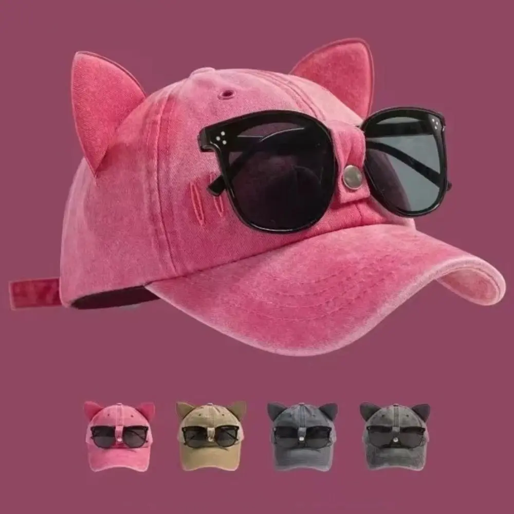 Fashion Cute Cat Ears Baseball Cap Sweet Breathable Duck Tongue Cap Adjustable Unisex Women's Peaked Caps Streetwear
Fashion Cute Cat Ears Baseball Cap Sweet Breathable Duck Tongue Cap Adjustable Unisex Women's Peaked Caps Streetwear