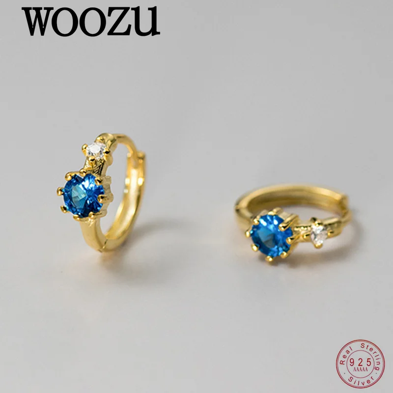 WOOZU 925 Sterling Silver Sparkling Crystal Blue Zircon Hoop Earrings for Women Wedding Romantic Party Exquisite Jewelry Gifts
WOOZU 925 Sterling Silver Sparkling Crystal Blue Zircon Hoop Earrings for Women Wedding Romantic Party Exquisite Jewelry Gifts
