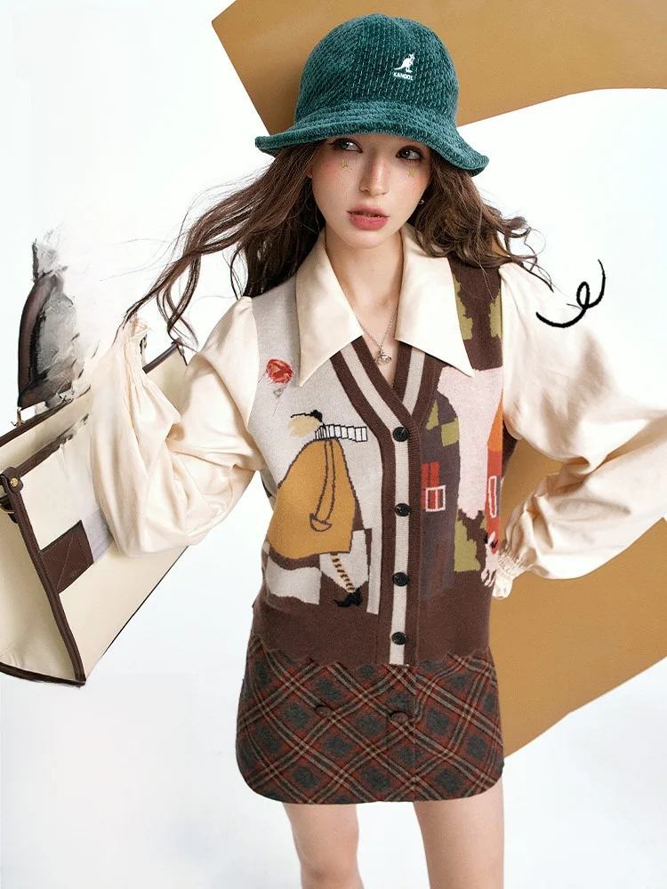 Женский осенний трикотаж из двух предметов с ретро-принтом в стиле пэчворк, повседневный свободный крой, длинный трикотаж V-Ne
Женский осенний трикотаж из двух предметов с ретро-принтом в стиле пэчворк, повседневный свободный крой, длинный трикотаж V-Ne