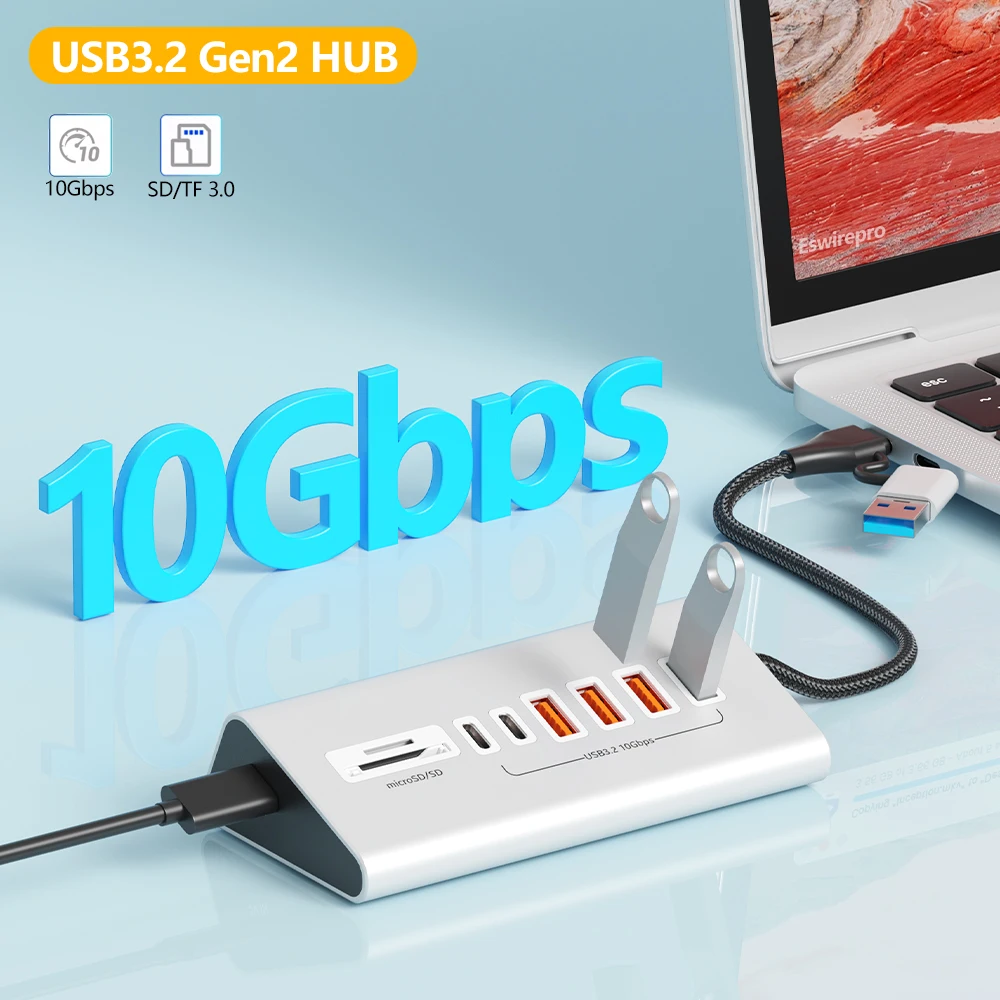 Настольный концентратор USB3.2, 10 Гбит/с, высокоскоростной USB-сплиттер, адаптер с несколькими портами для iMac MacBook Pro Air, аксессуары для ноутбуков
Настольный концентратор USB3.2, 10 Гбит/с, высокоскоростной USB-сплиттер, адаптер с несколькими портами для iMac MacBook Pro Air, аксессуары для ноутбуков