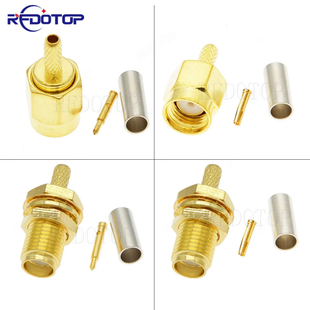 10pcs/Lot SMA Male/Female Or RP-SMA Male/Female Center Nut Bulkhead Crimp RG174 RG316 LMR100 RF Connector Gold Plated 50 Ohm
10pcs/Lot SMA Male/Female Or RP-SMA Male/Female Center Nut Bulkhead Crimp RG174 RG316 LMR100 RF Connector Gold Plated 50 Ohm