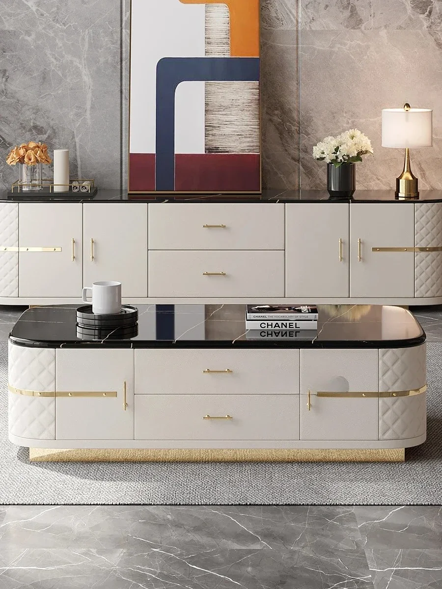 A Light Luxury Coffee Table TV Cabinet Combination Hong Kong-Style Marble Floor Cabinet Imported Stone Plate Low Cabinet
A Light Luxury Coffee Table TV Cabinet Combination Hong Kong-Style Marble Floor Cabinet Imported Stone Plate Low Cabinet