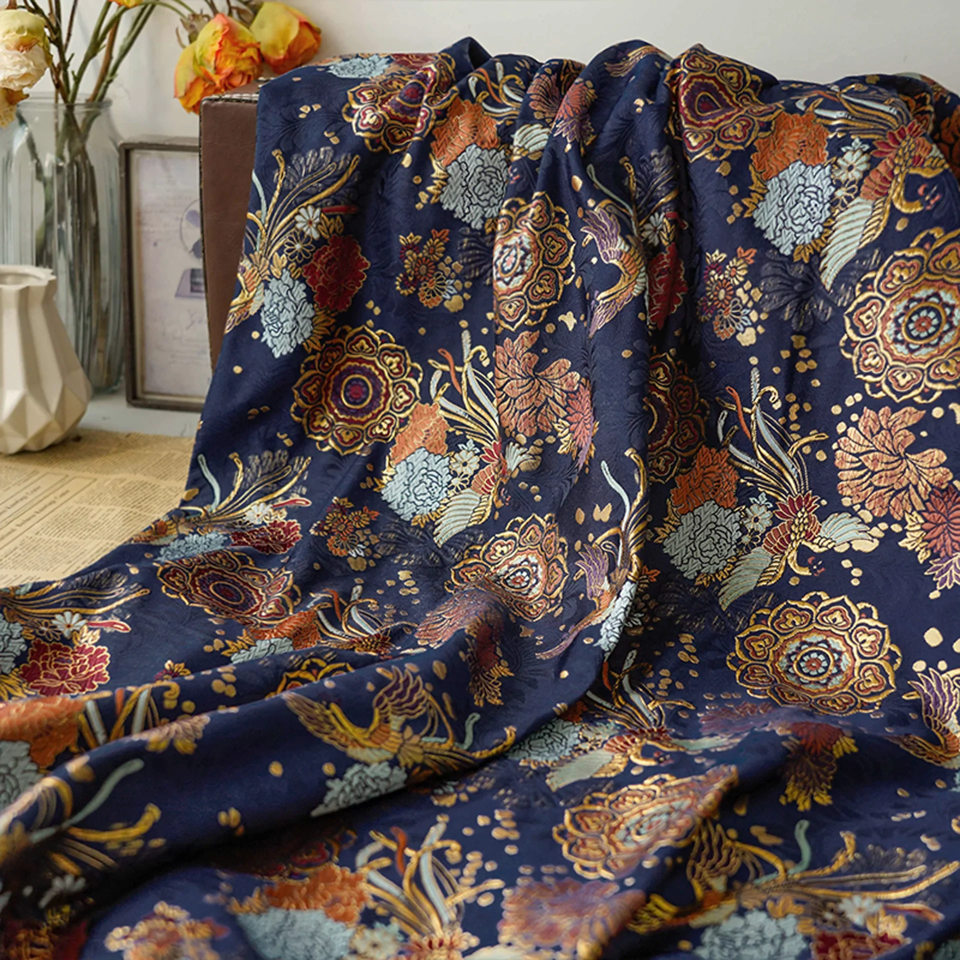 1-метровая классическая парчовая жаккардовая ткань Cheongsam, сумка-тоут, декоративная швейная ткань 
1-метровая классическая парчовая жаккардовая ткань Cheongsam, сумка-тоут, декоративная швейная ткань